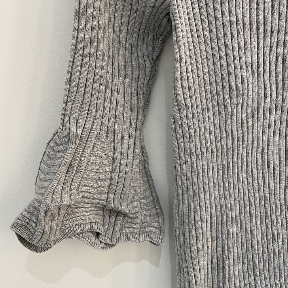 Michael Stars Rib Knit 3/4 Ruffle Sleeve Sweater - Picture 3 of 10